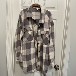 Plus size plaid Shacket